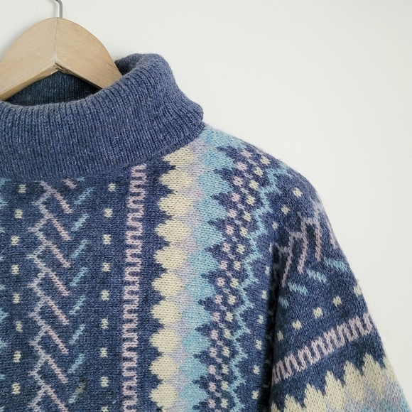 Vintage Fairisle Shetland Wool Dolman Sweater - S - Picture 2 of 11